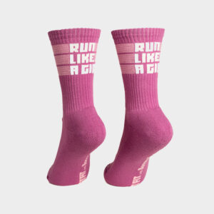 Calcetines 'Run Like a Girl' Rosas