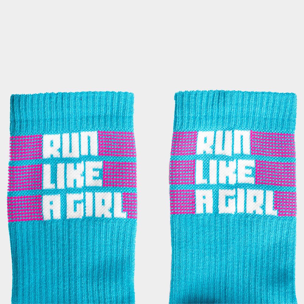 Calcetines 'Run Like a Girl' Azules - Imagen 4